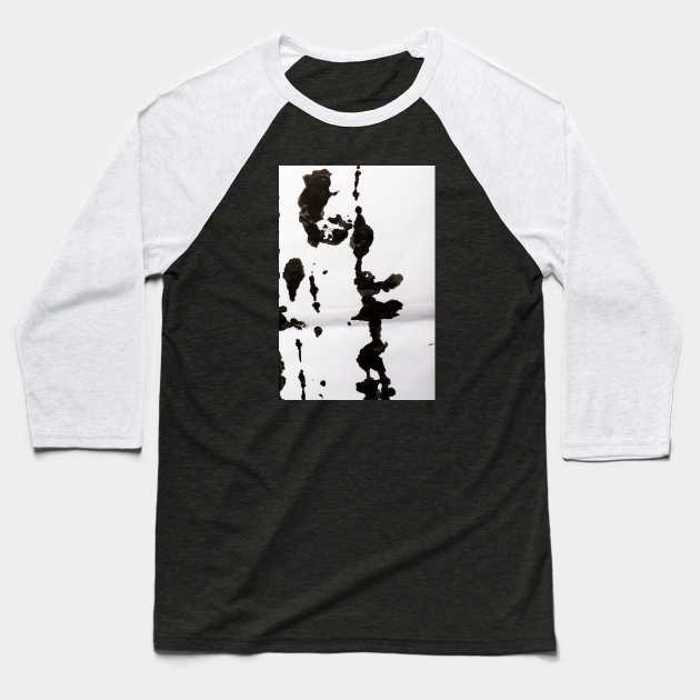 Black Ink Splatter - Alternative Baseball T-Shirt by textural